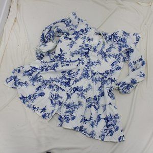 Blue and White floral summer dress